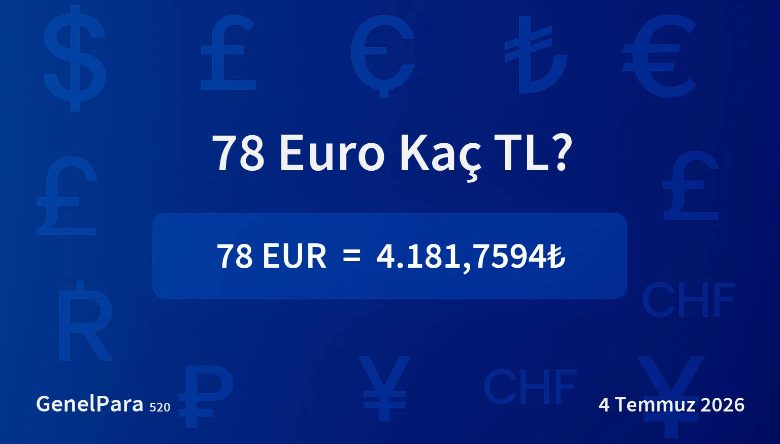 78.09 Euro Kaç TL?