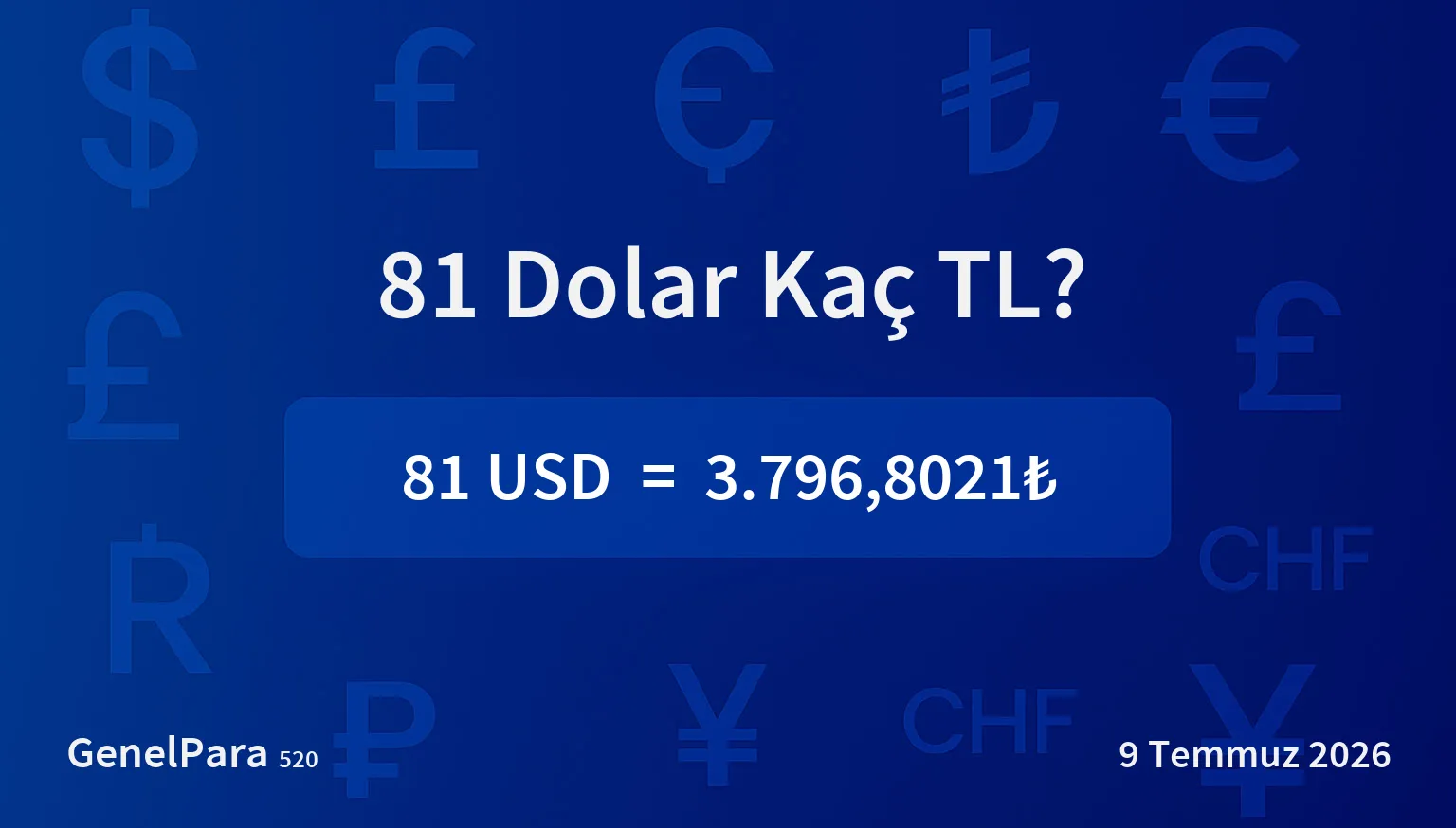 81.13 Dolar Kaç TL?