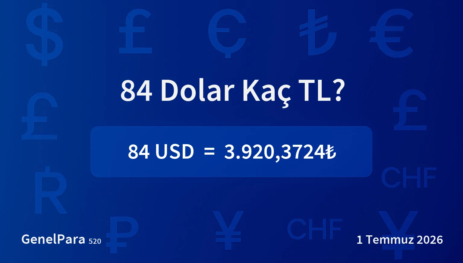 84 Dolar Kaç TL?