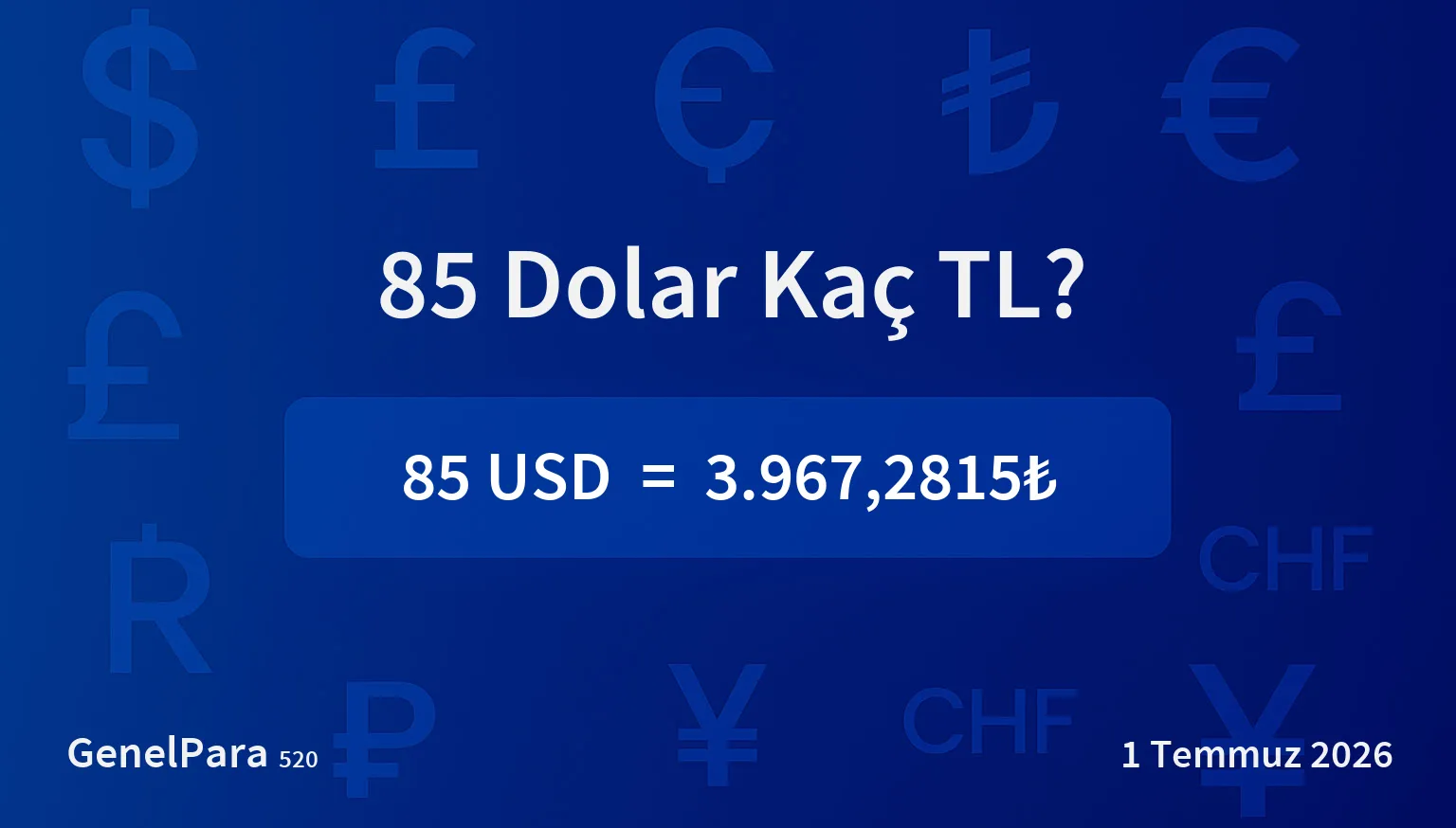 84.65 Dolar Kaç TL?