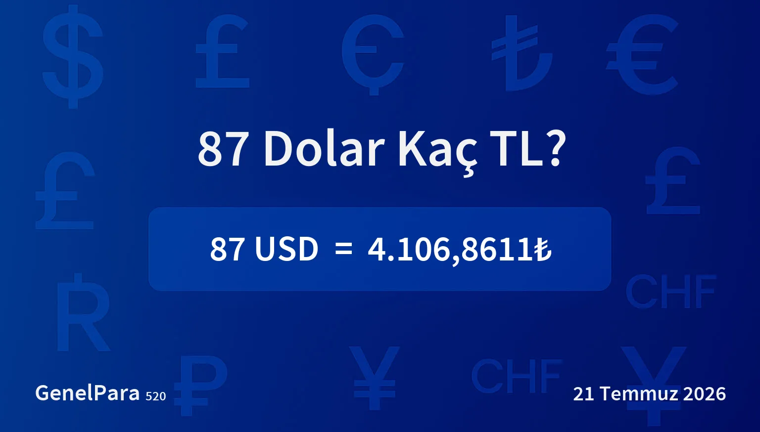 87.33 Dolar Kaç TL?
