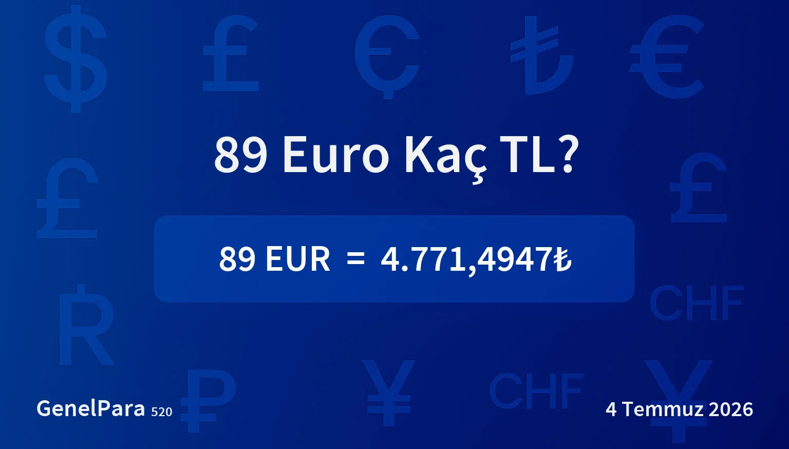 89.47 Euro Kaç TL?