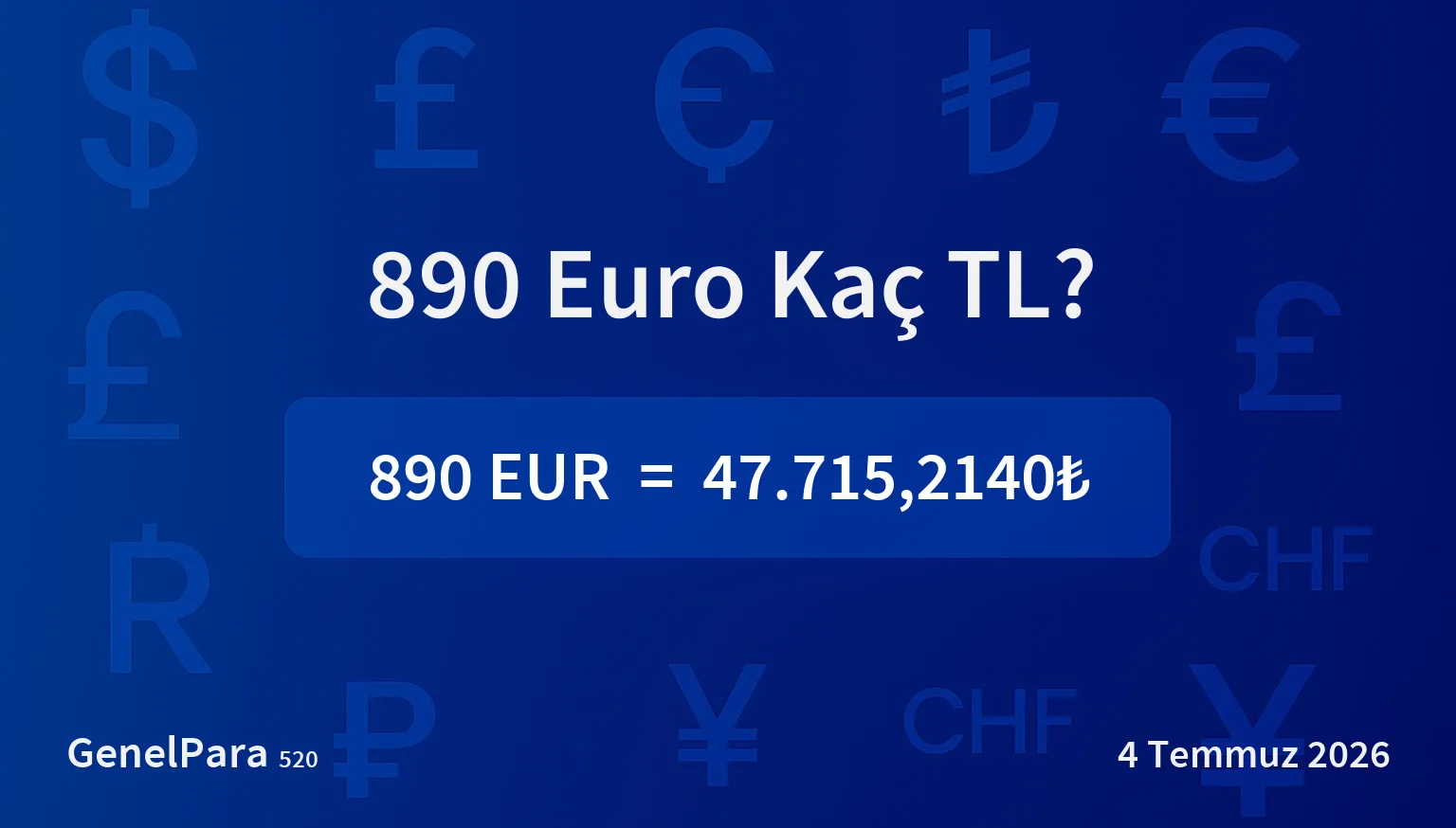 890 Euro Kaç TL?