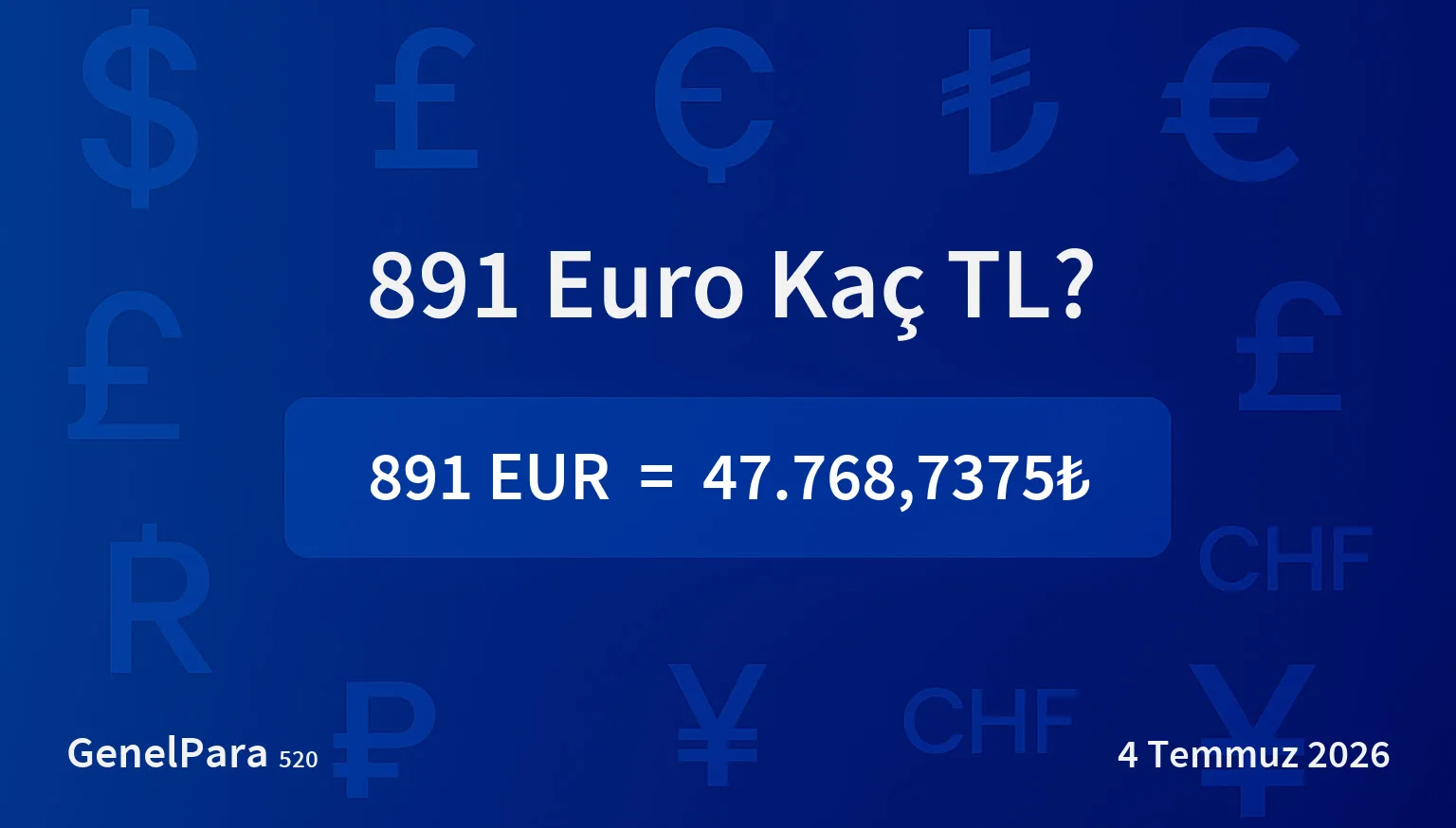 891 Euro Kaç TL?