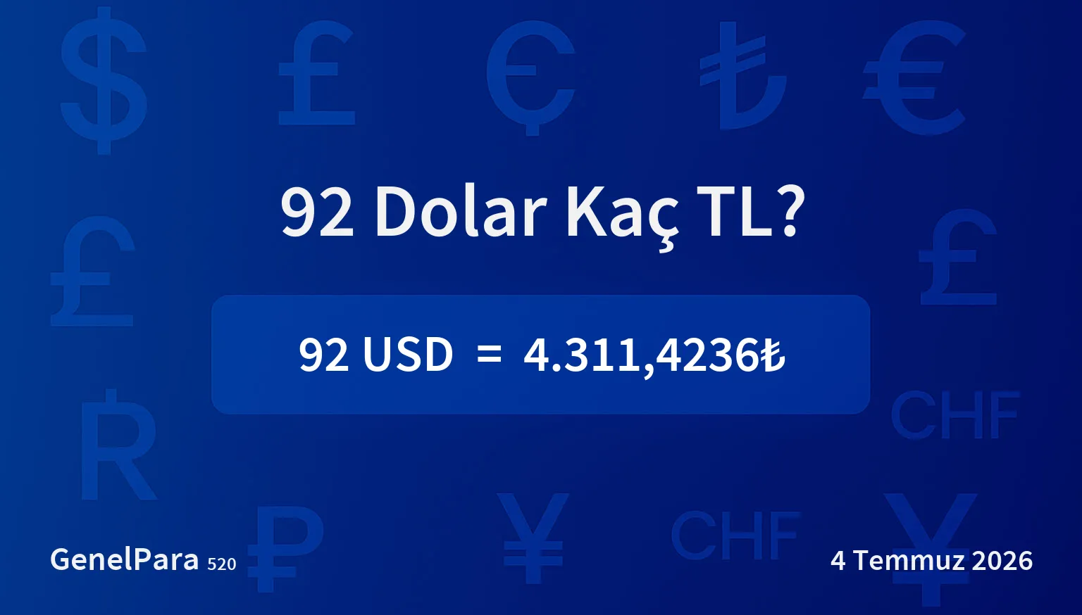 91.63 Dolar Kaç TL?