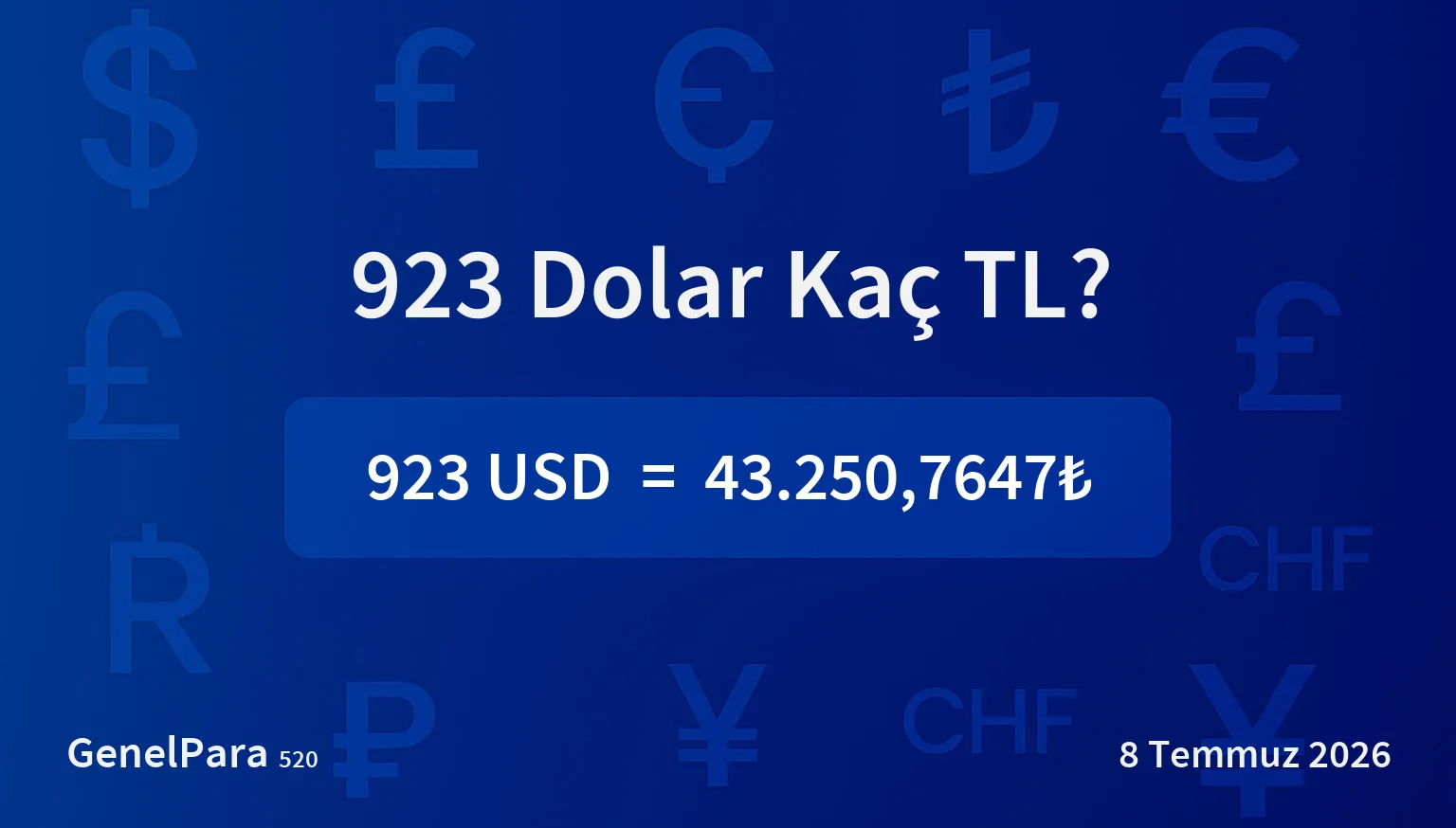 923.45 Dolar Kaç TL?