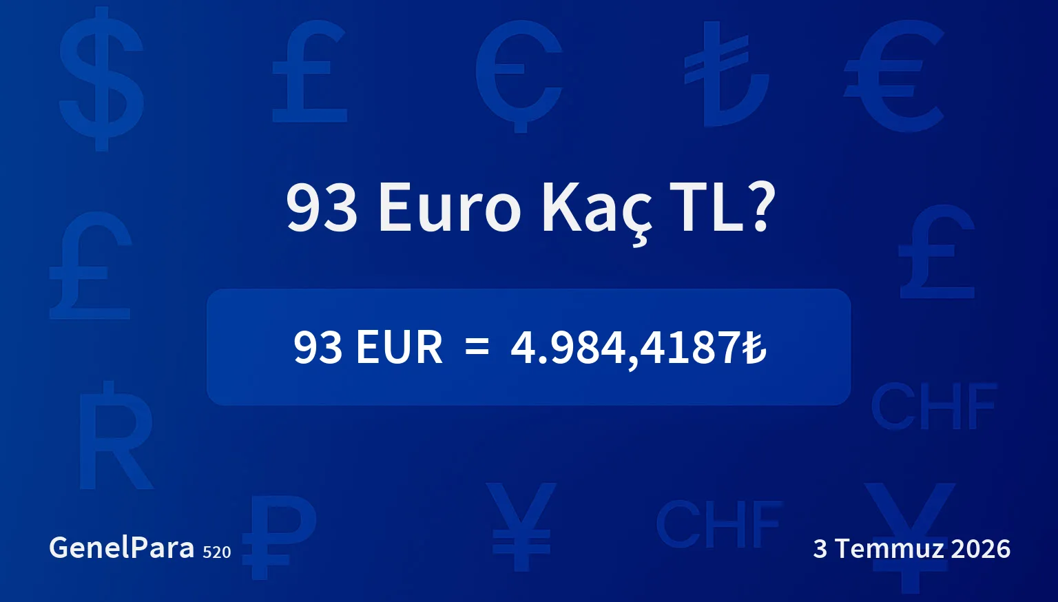 93 Euro Kaç TL?
