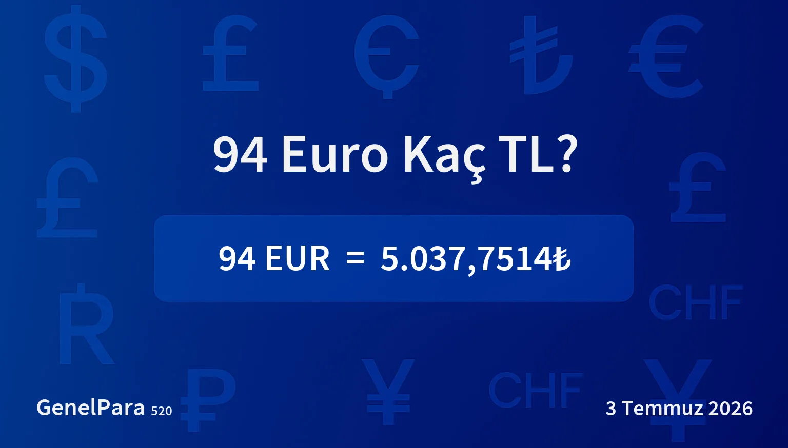 94 Euro Kaç TL?
