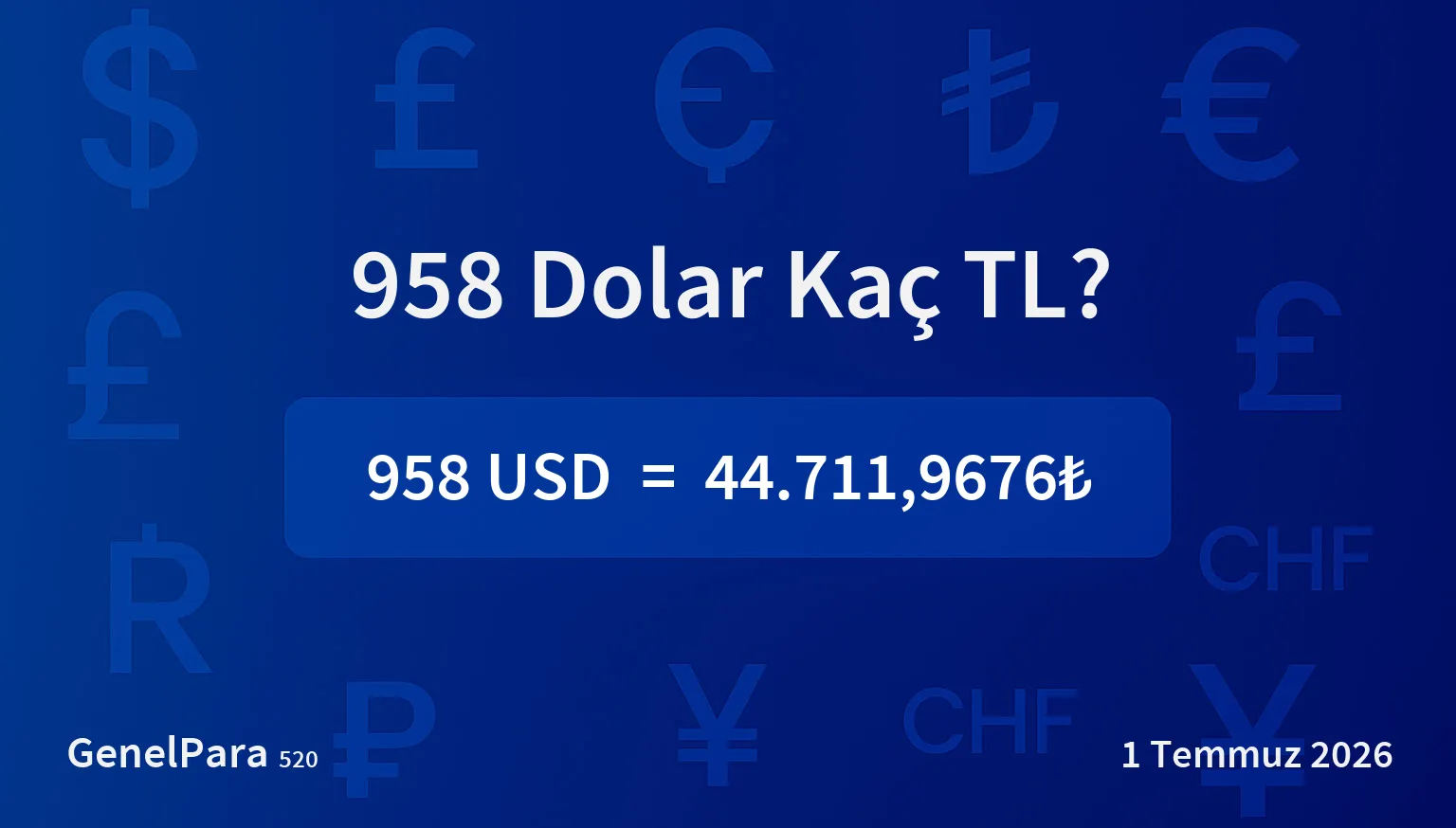 958.40 Dolar Kaç TL?