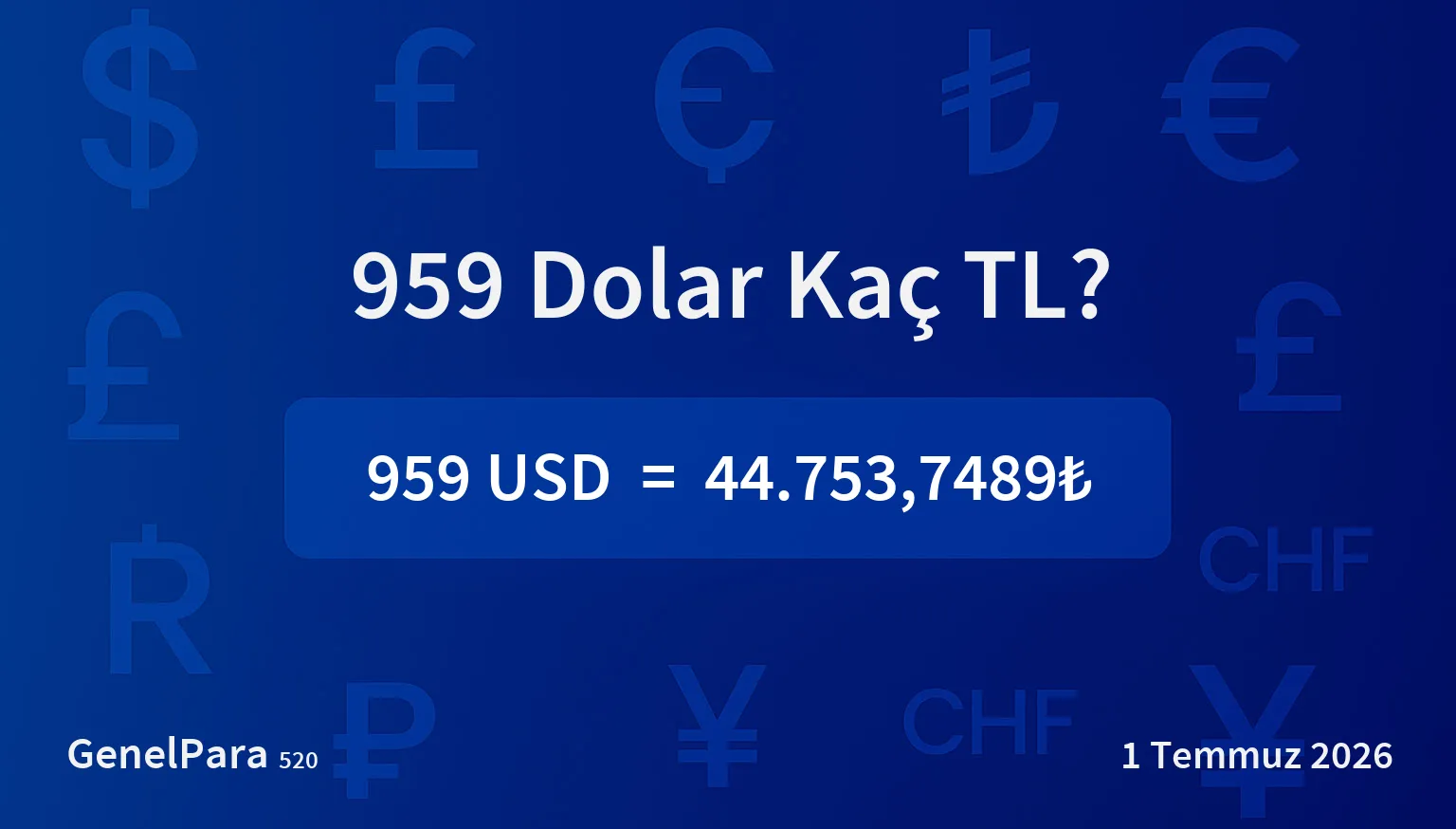 959.37 Dolar Kaç TL?