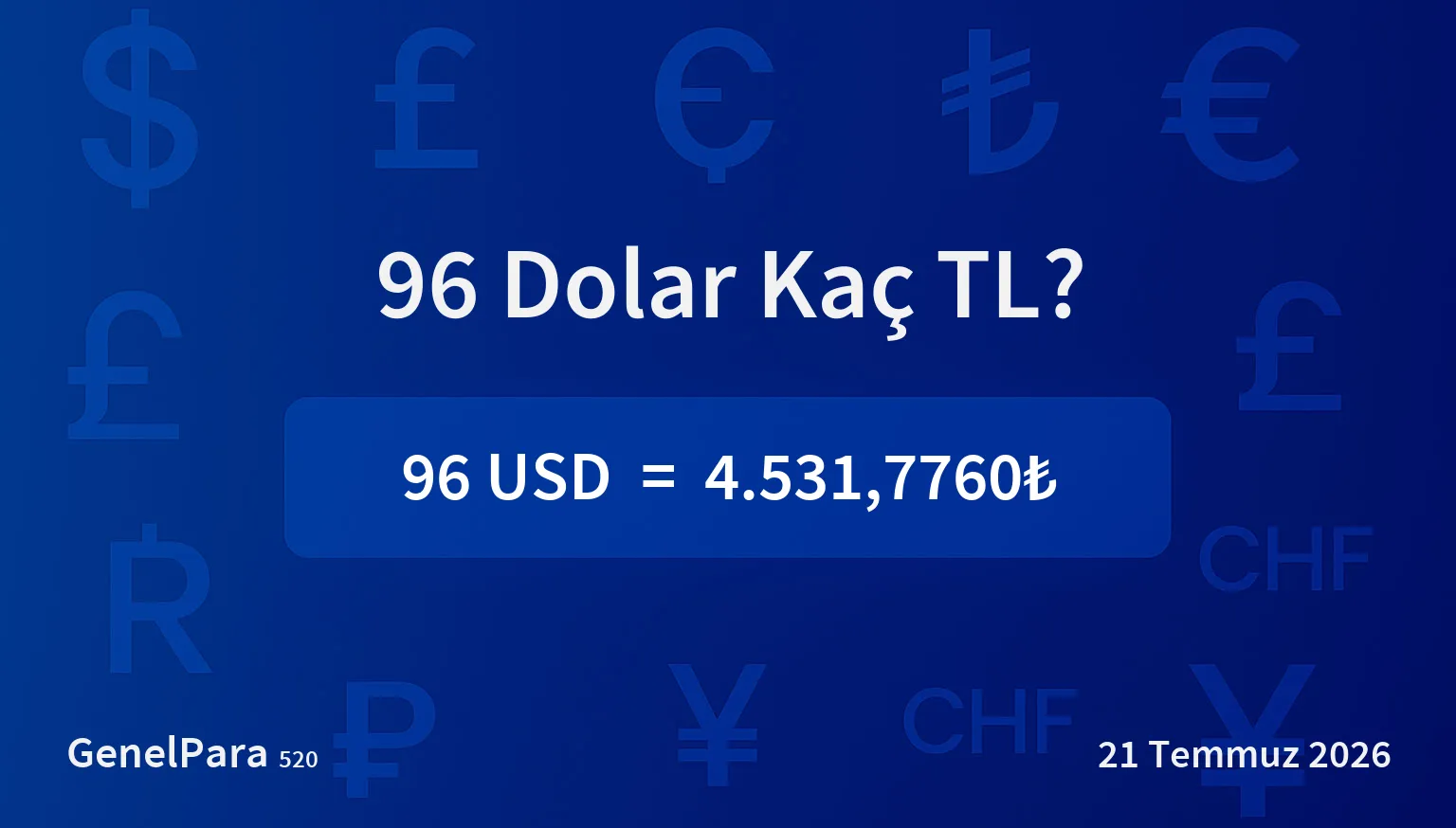 95.88 Dolar Kaç TL?