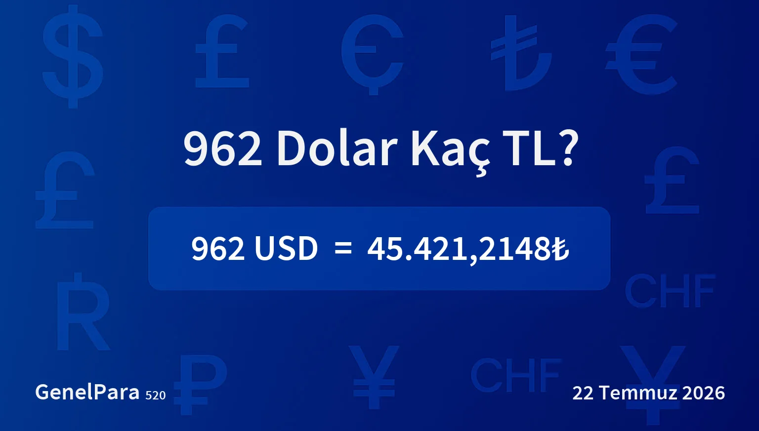 962.36 Dolar Kaç TL?