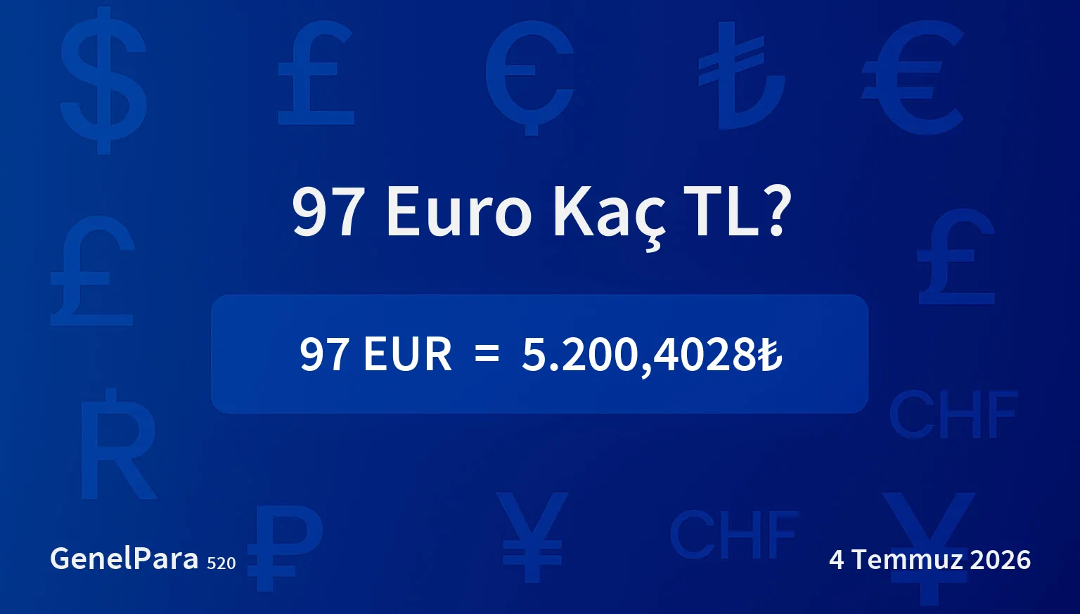 97.43 Euro Kaç TL?