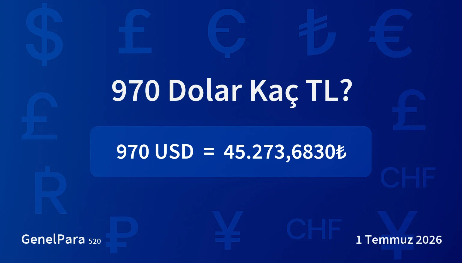 970.08 Dolar Kaç TL?