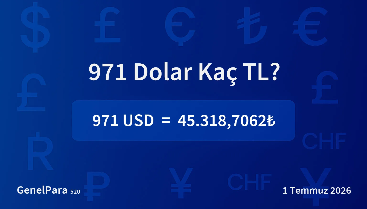 971.33 Dolar Kaç TL?