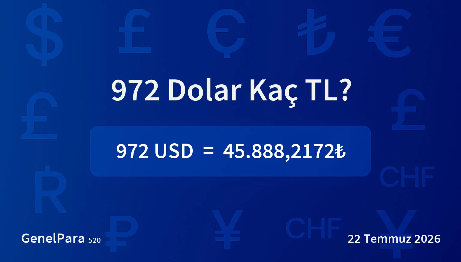 972.15 Dolar Kaç TL?