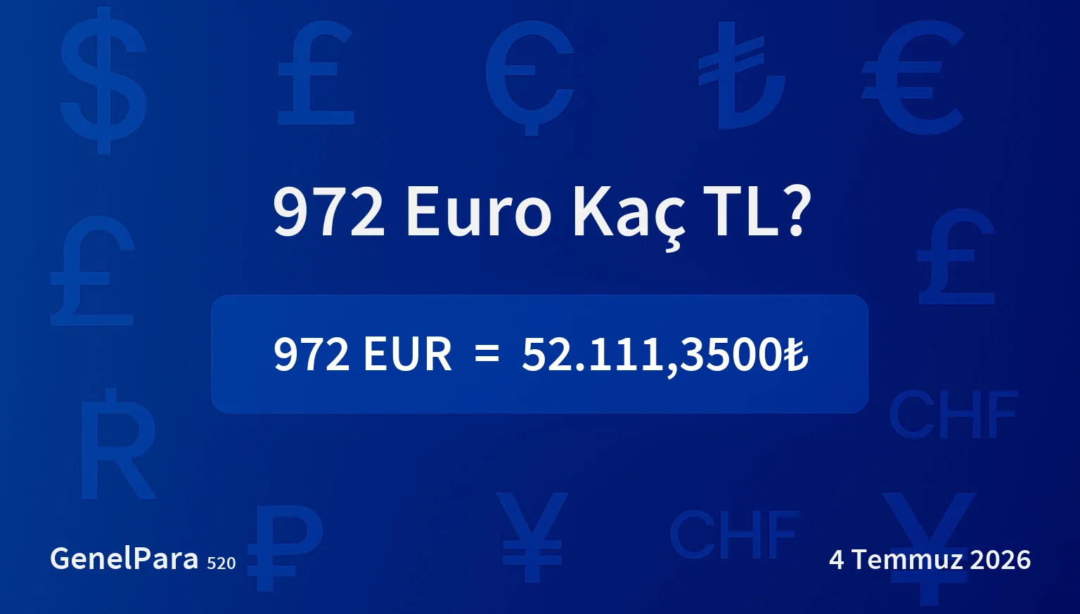 972.13 Euro Kaç TL?