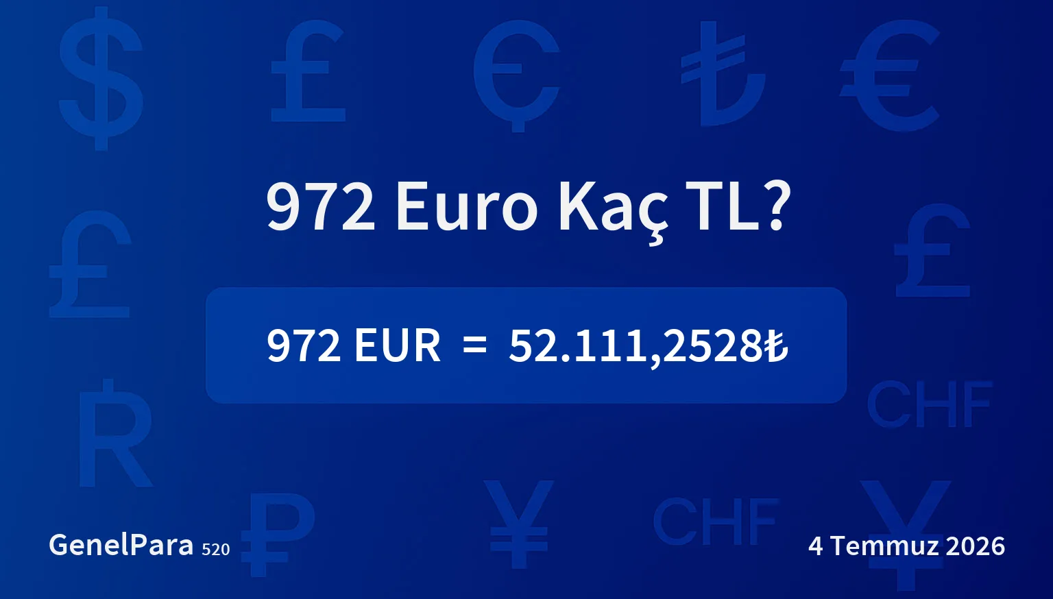 972.42 Euro Kaç TL?