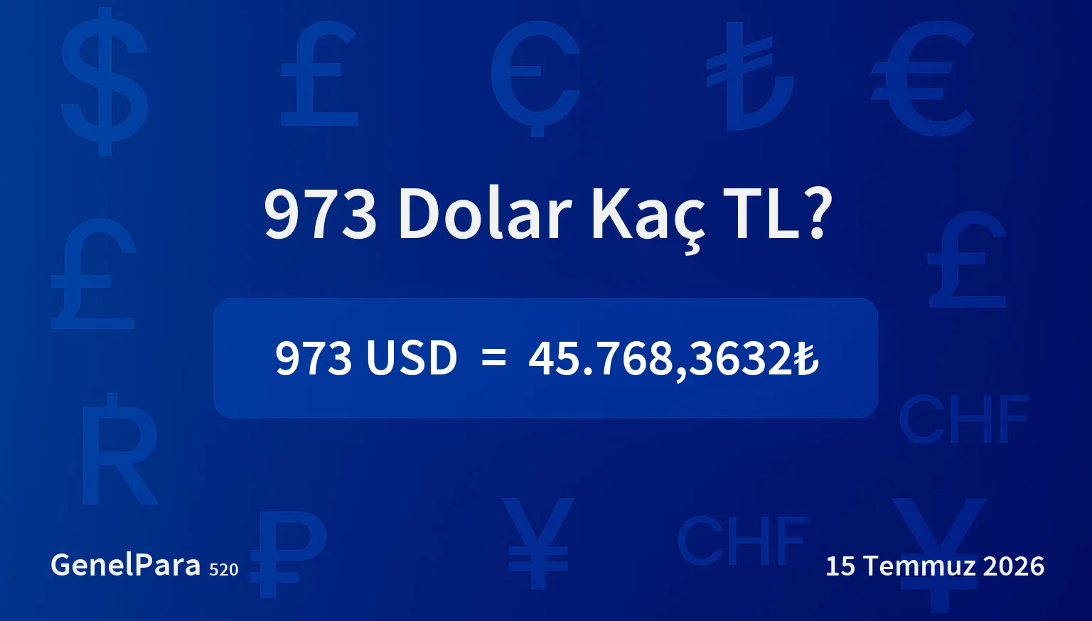 972.99 Dolar Kaç TL?