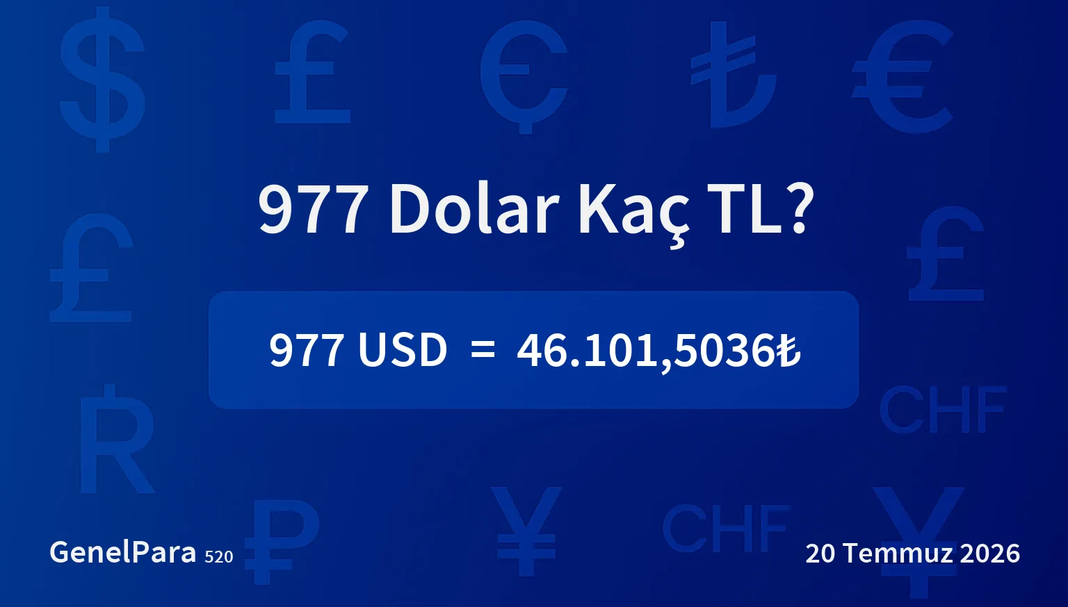 976.74 Dolar Kaç TL?