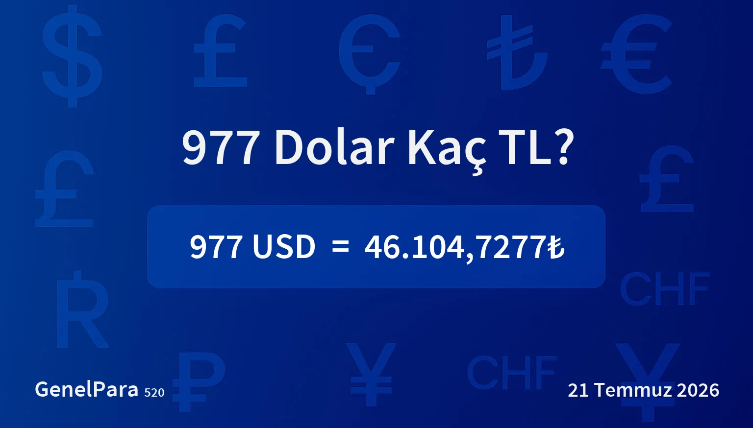 977.09 Dolar Kaç TL?