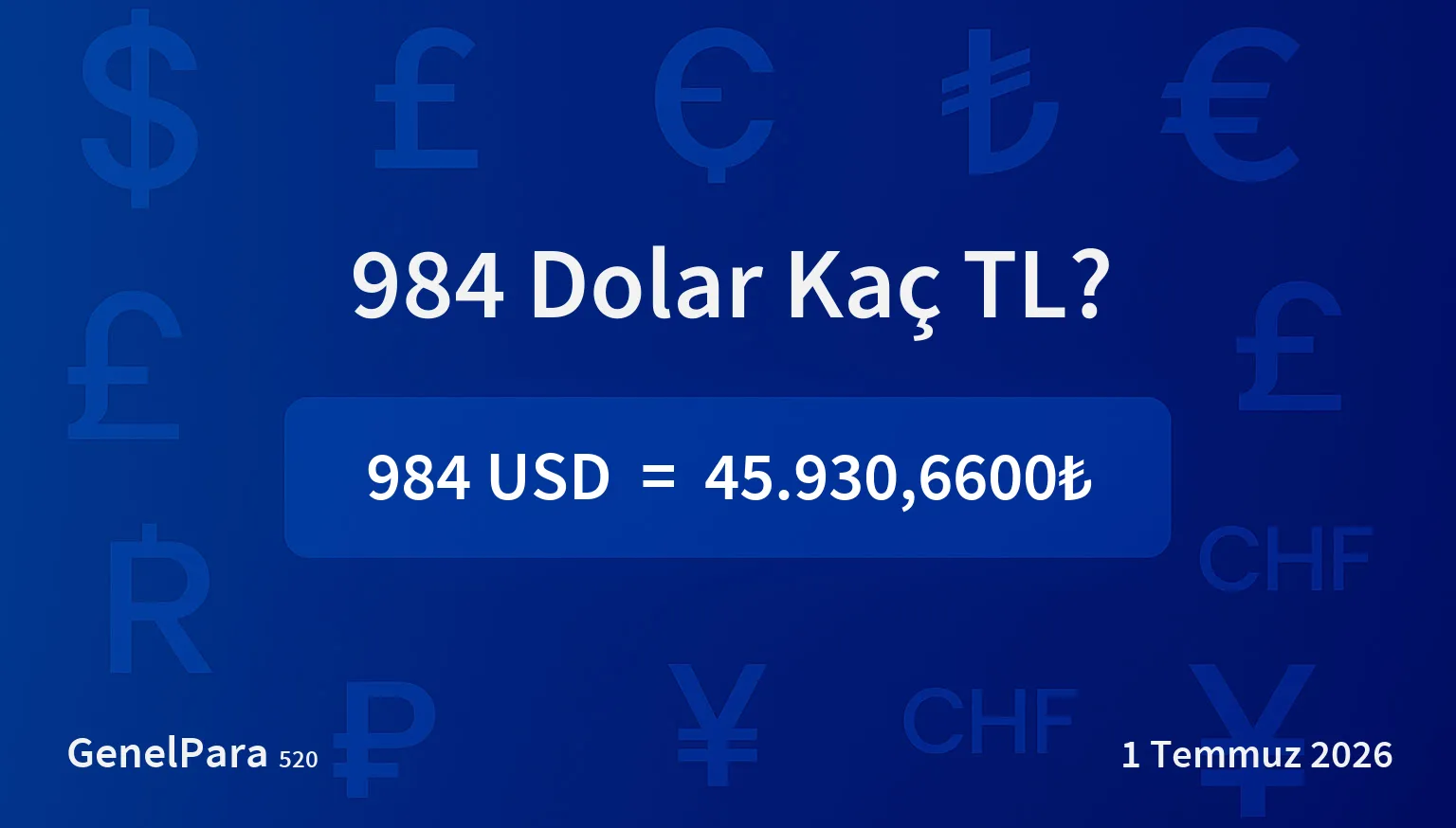 984.06 Dolar Kaç TL?