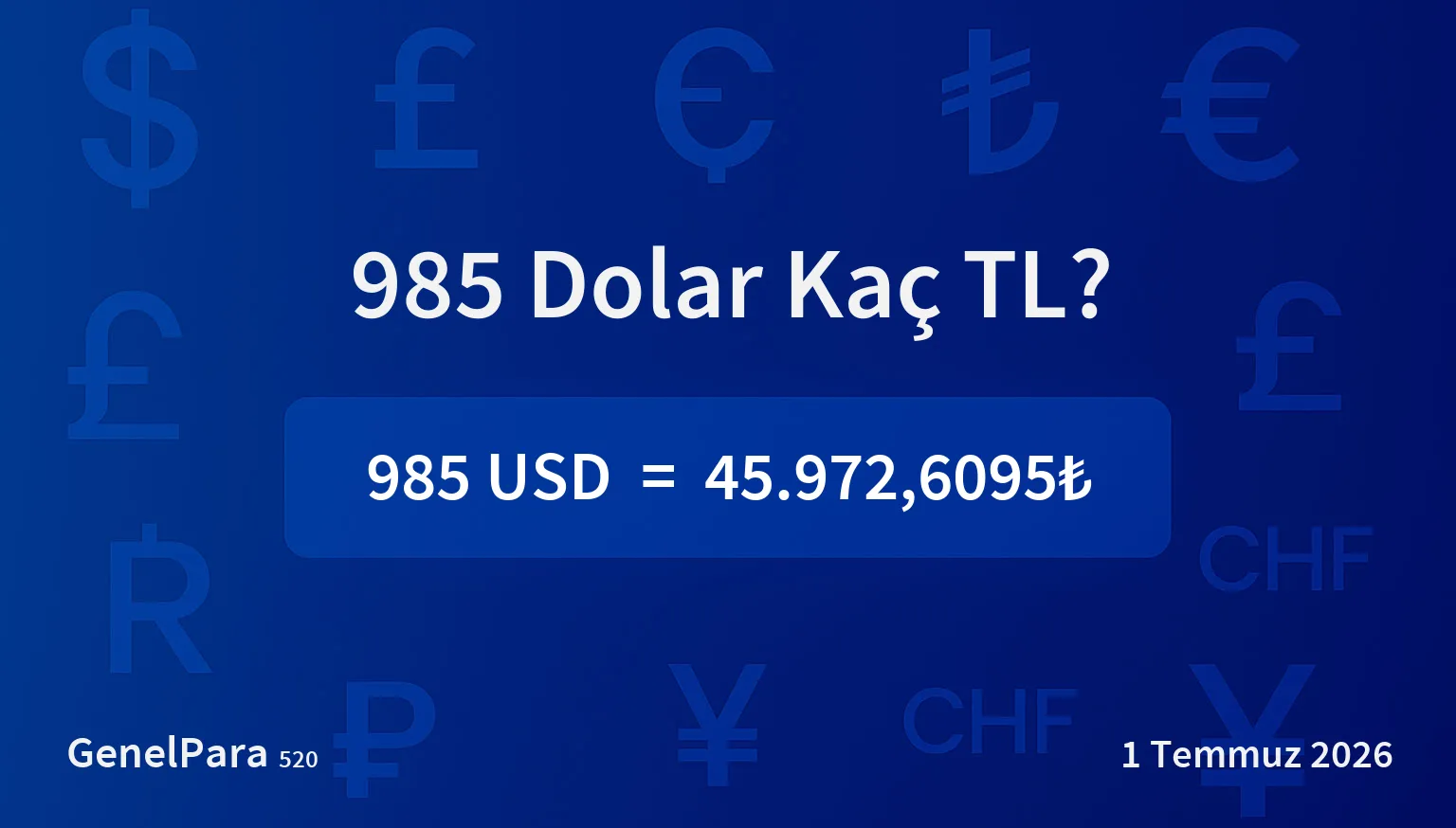 984.59 Dolar Kaç TL?