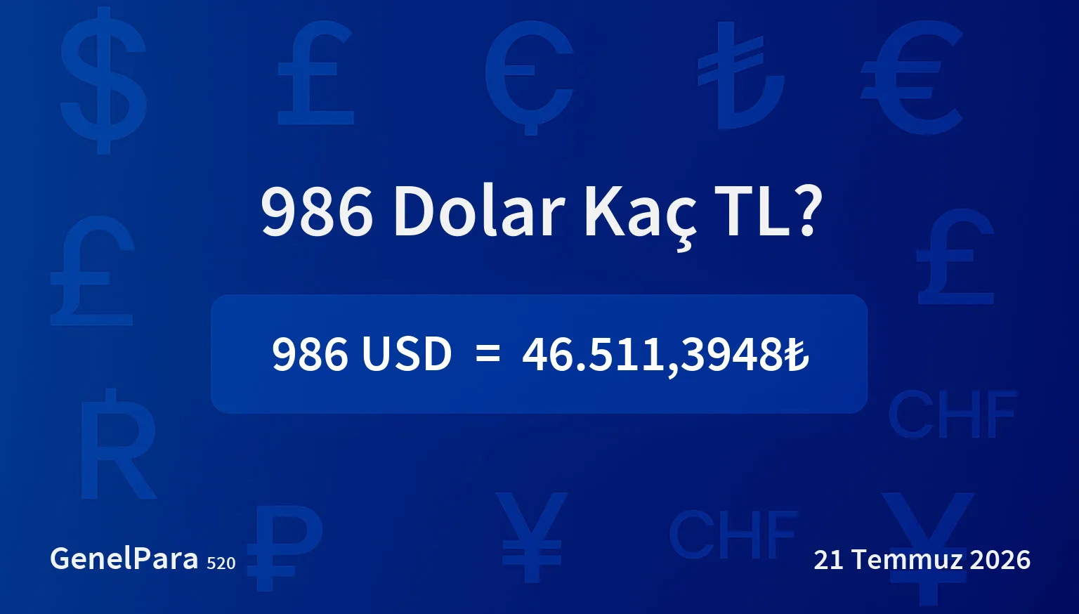 985.98 Dolar Kaç TL?