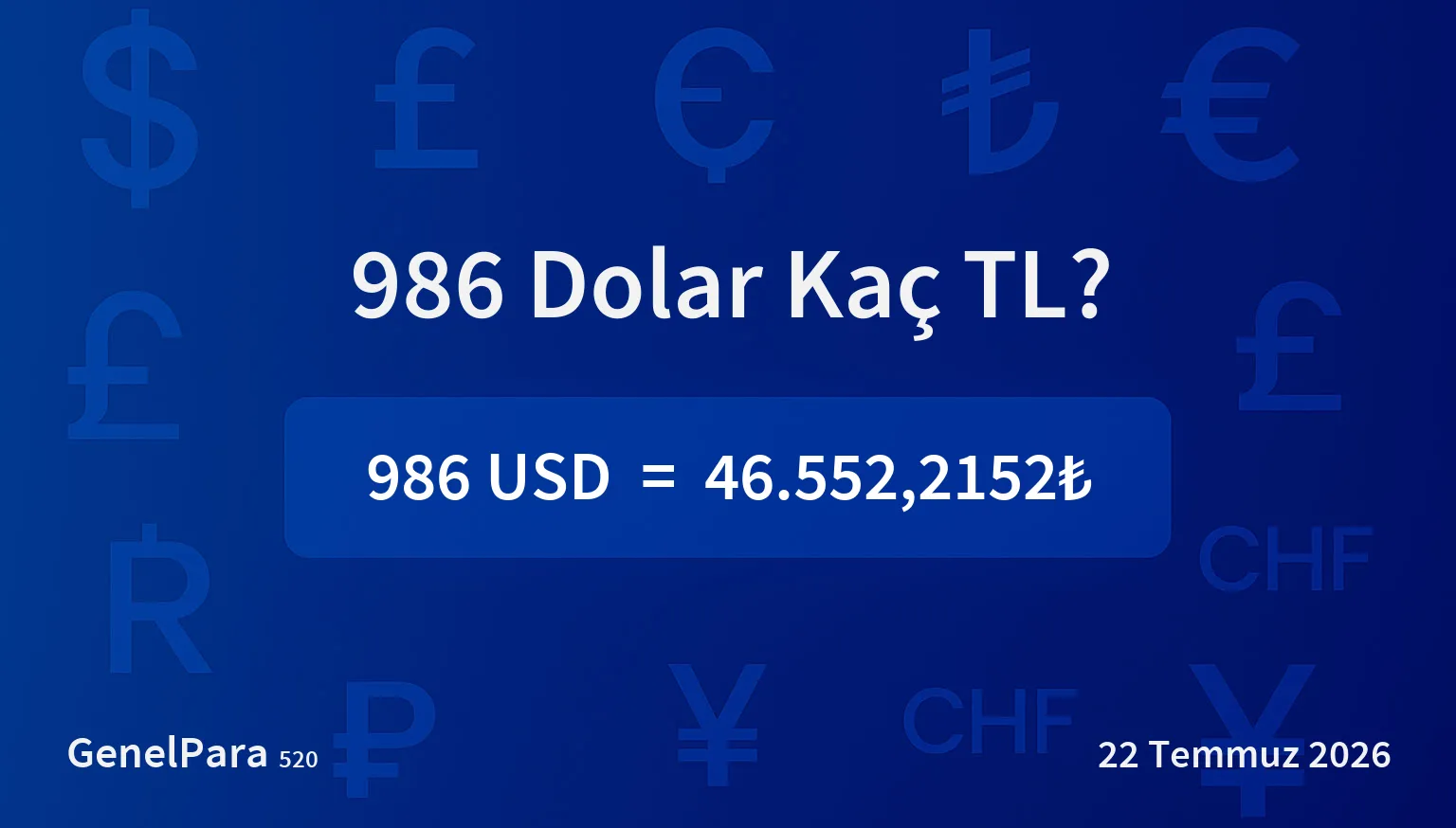986.40 Dolar Kaç TL?