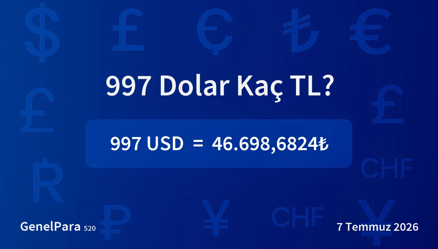 997.23 Dolar Kaç TL?