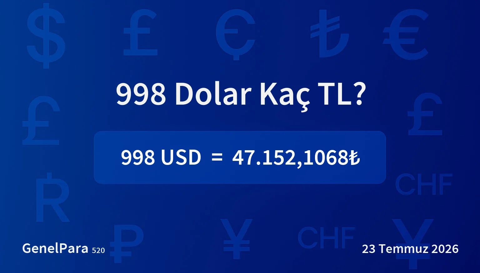 998.29 Dolar Kaç TL?